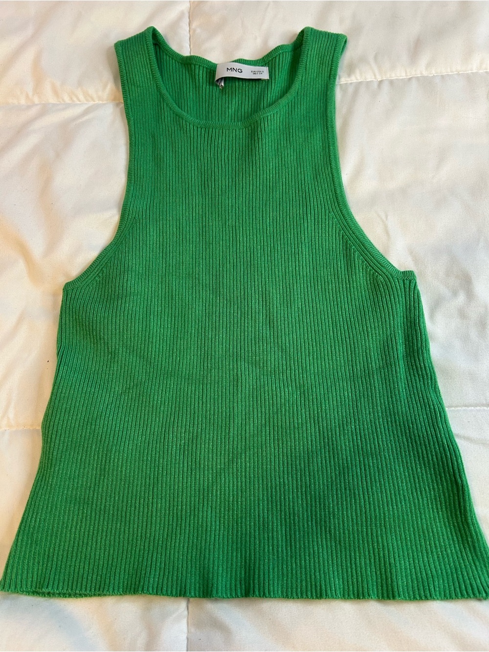 Mango Ribbed Tank Top in Bright Green